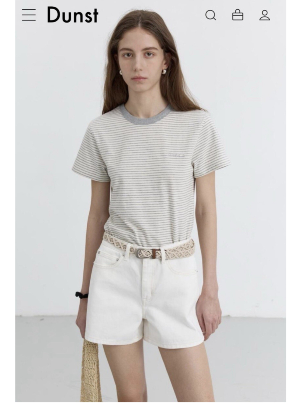 Dunst Mini Denim Shorts Womens Size Medium White Basic Summer Outdoors Classic